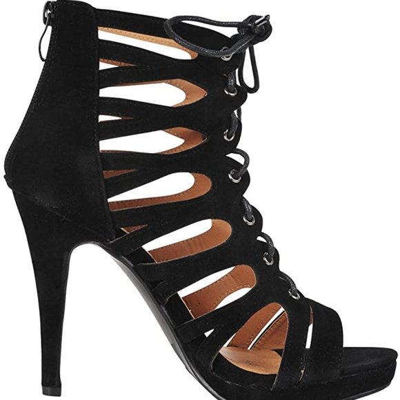 West Blvd New SADE Gladiator High Heels Caged Lace Up Pumps Platform Shoes Sexy! - Picture 2 of 16